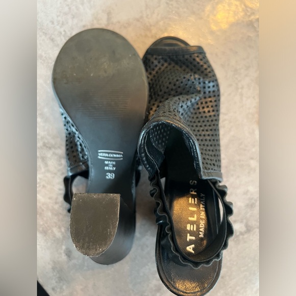 Vera Gomma Atelier perforated sandal black made in Italy 39 8.5 - Picture 3 of 4